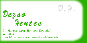 dezso hentes business card